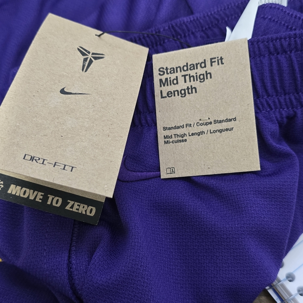 Nike Kobe Bryant Lakers Purple Dri Fit Basketball Shorts Youth Size Large - Picture 5 of 6